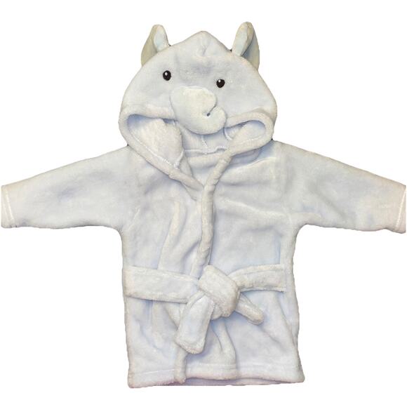 HUDSON BABY HB 0-9 mo Unisex Baby Lt Blue Plush Elephant Bathrobe Pool Tub - Picture 5 of 5